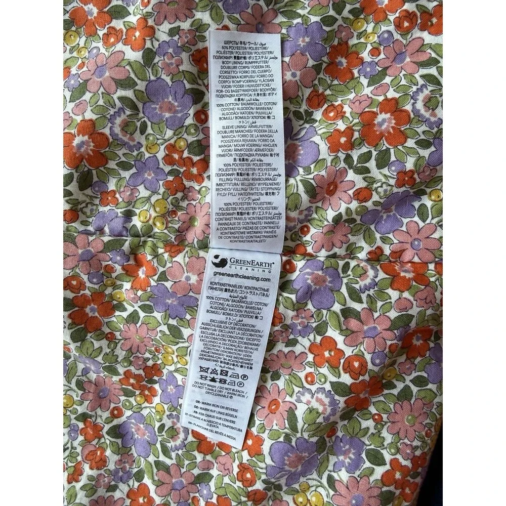 Mini Boden 3 Button Embroidered Trim Wool Blend Coat Sz 4-5 Youth Cottage Whimsy